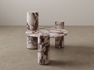 Круглый мраморный журнальный столик