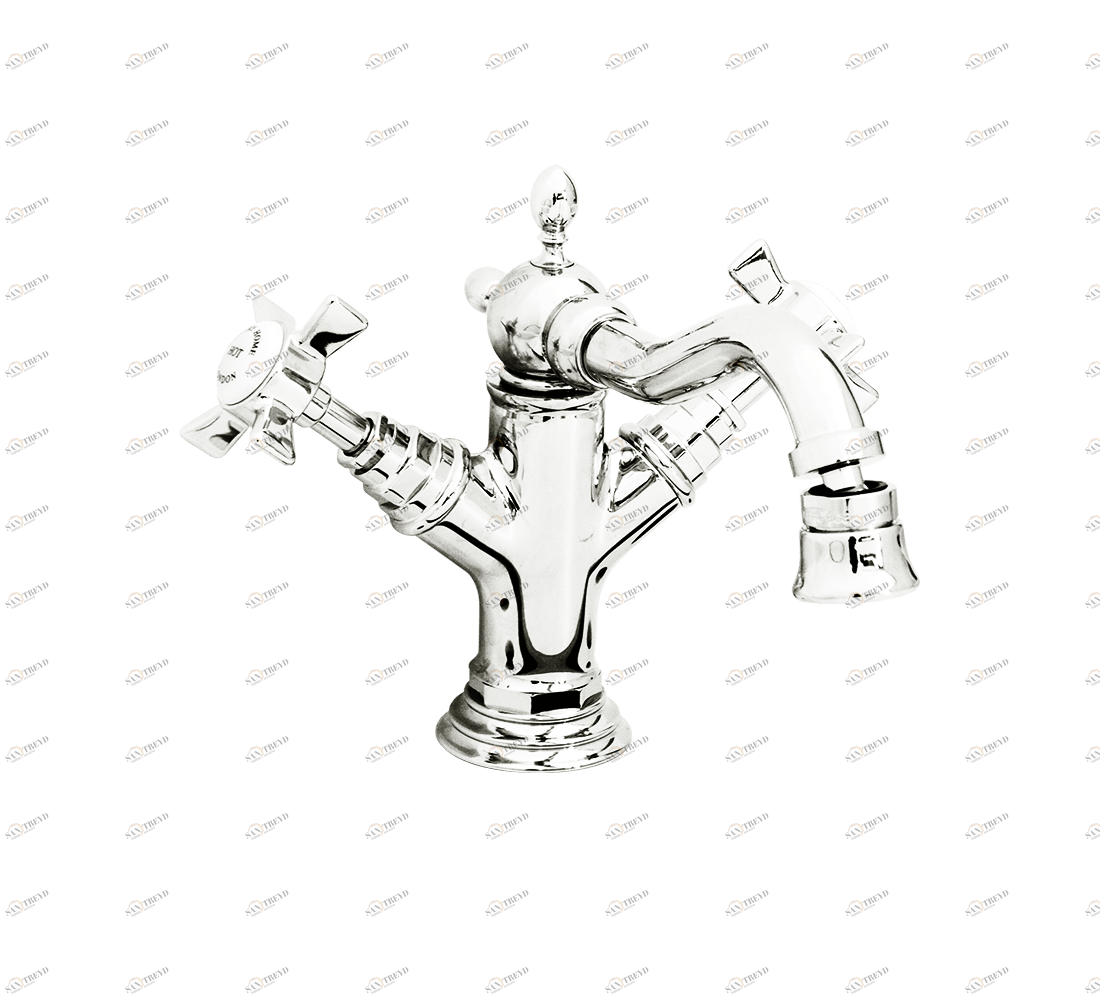 Gentry Home Смеситель для раковины Style на три отверстия с всплывающей пастой Ascot Никель GH102706 