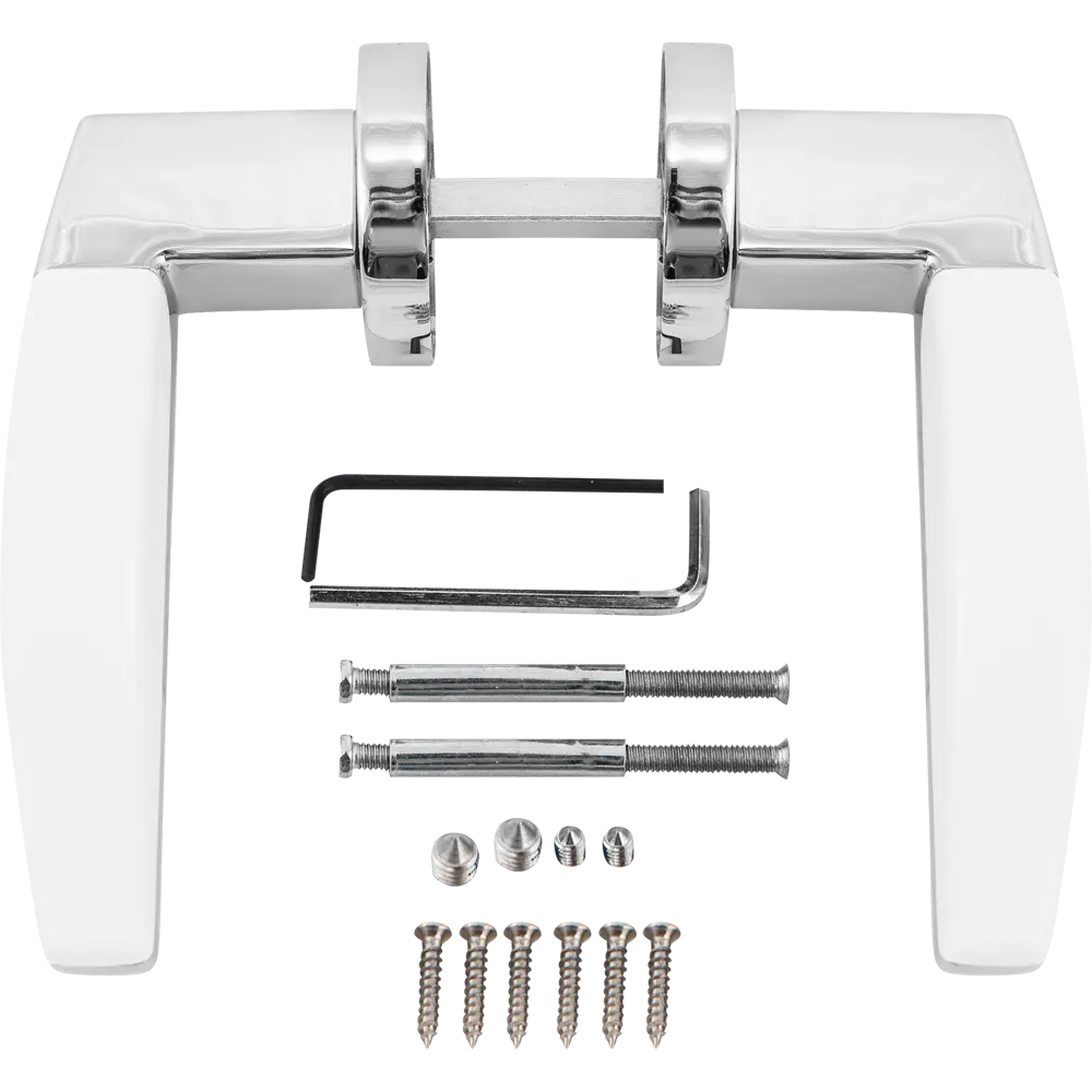 Ручка дверная Armadillo Arc URB2 без запирания ЦАМ гальваническое покрытие цвет хром/белый STLM-2023797 - Вид №1