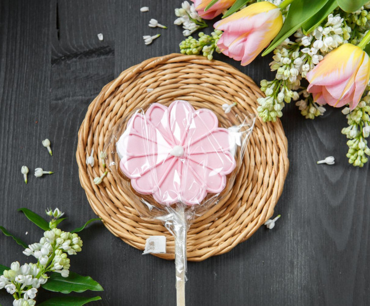 9665 Пряник Цветок розовый Вкусляндия  - Вид №2