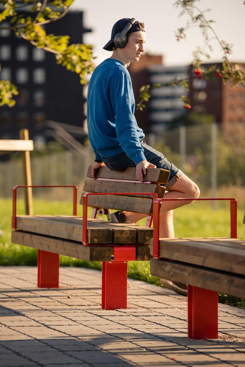 VESTRE Модульная модульная скамья из стали и дерева Kong sun-id-1387800 - Вид №3