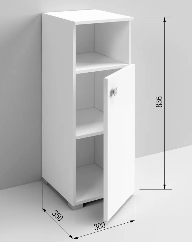 91140435 Шкаф для ванны напольный Regent style Виола1д1н правый 30x83.6см цвет белый STLM-0496980