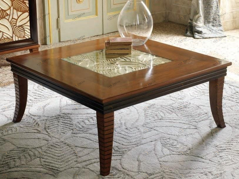 Cantiero Квадратный деревянный журнальный столик Grand étoile Ge019f