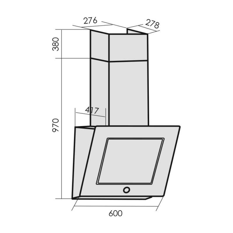 9921728 Вытяжка наклонная MBS CRASSULA 160 GLASS черный/черный STDN-0138464 - Вид №9