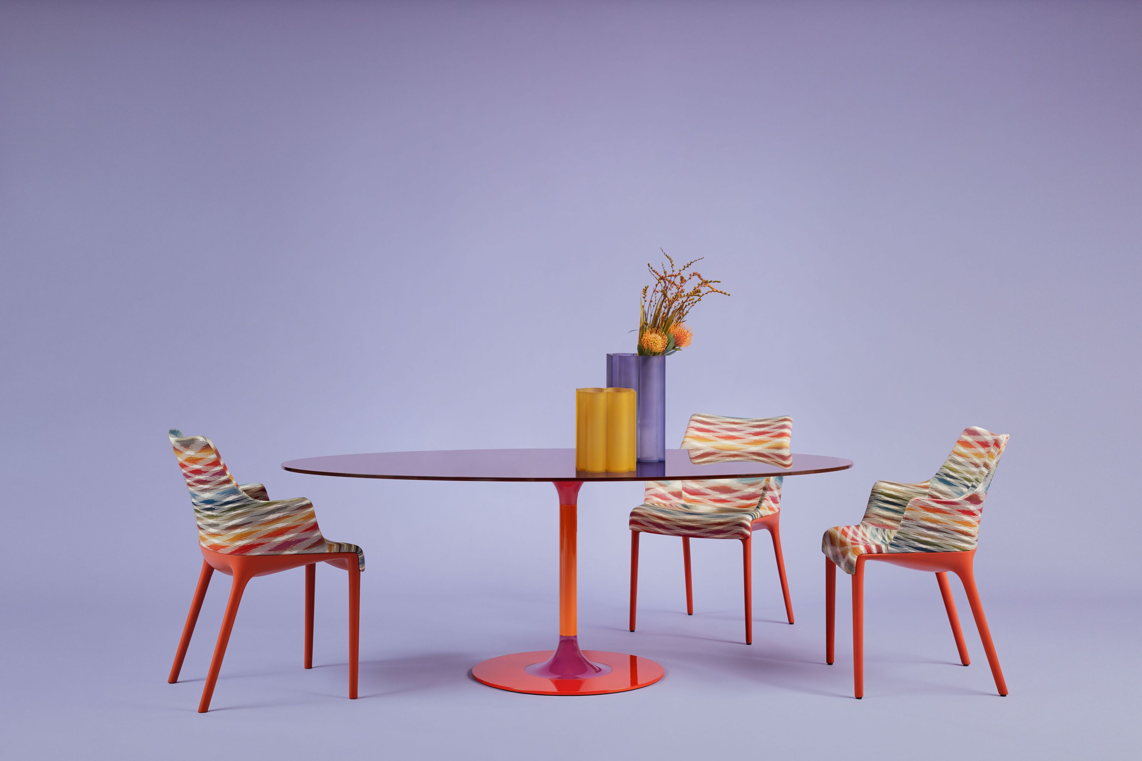 Овальный стол с хрустальной столешницей и стальным основанием Kartell Тьерри ARCH-00125470 - Вид №2