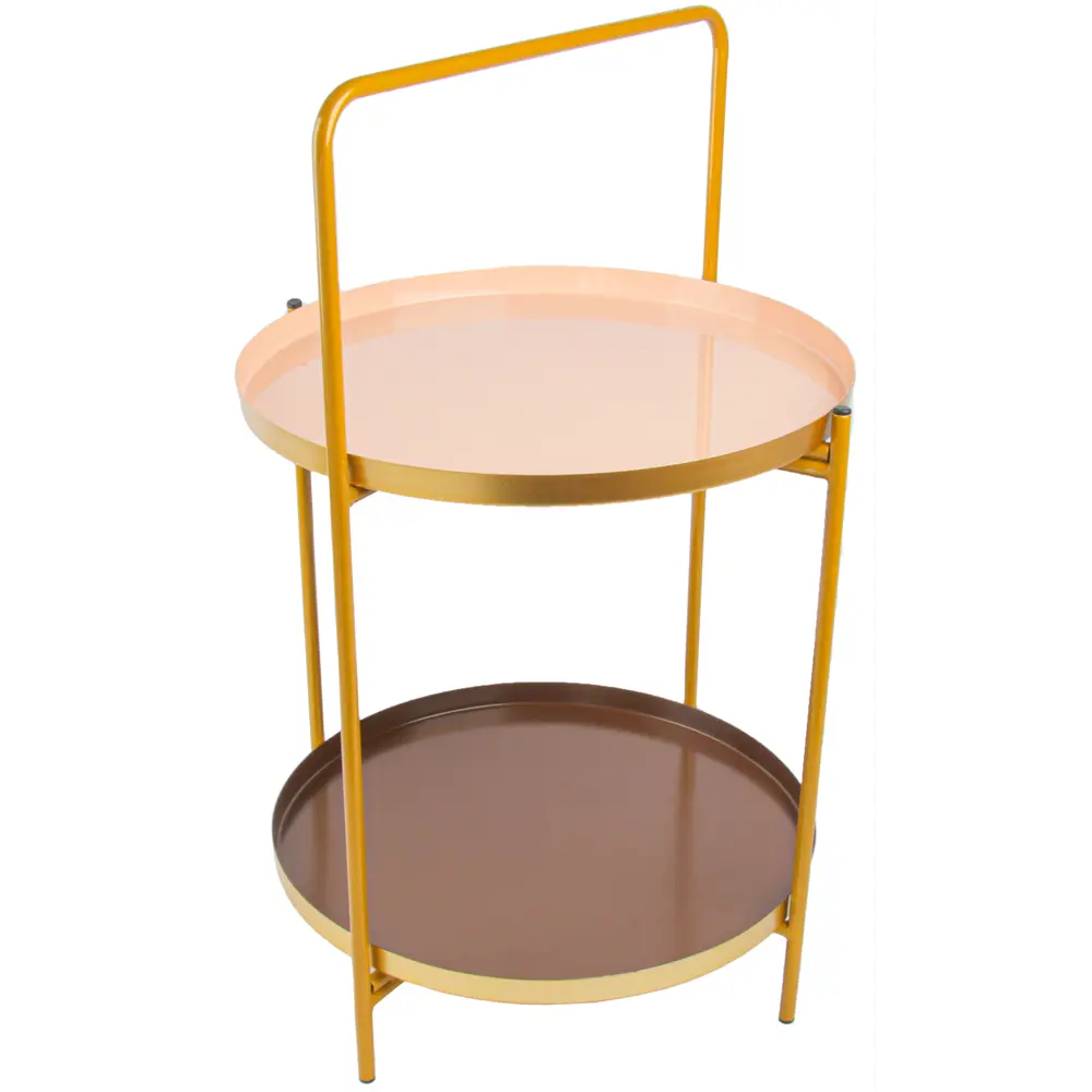 Приставной столик круглый 37.4x59 см золотой Santreyd STLM-2188495