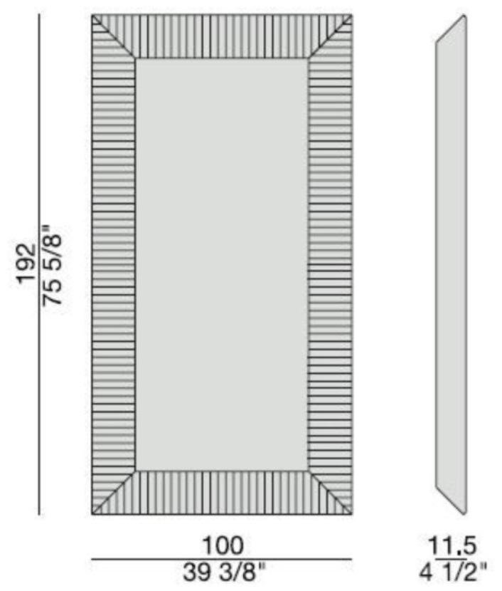 Porada Прямоугольное зеркало в деревянной раме Iron sun-id-1506638 - Вид №1