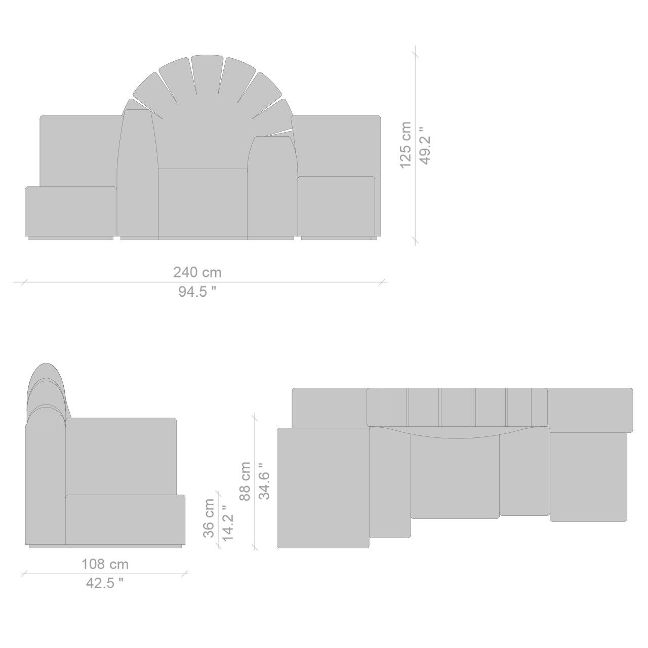 Модульный тканевый диван CASSINA Living ARCH-00064806 - Вид №8
