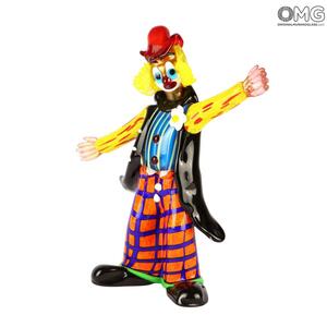 2576 ORIGINALMURANOGLASS Статуэтка Клоун с распростёртыми руками - муранское стекло OMG 10 см