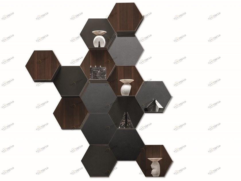 ZANETTE Открытый модульный подвесной книжный шкаф из дерева sun-id-1392524