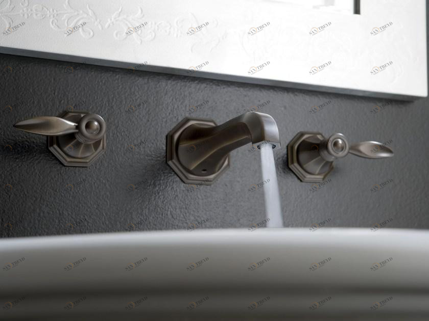 GRAFF Смеситель для умывальника настенный на 3 отверстия Topaz sun-id-1366023