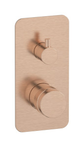Прогрессивный настенный смеситель для душа на 2 потребителя. WE ARE IB rx310sr Brushed Rose Gold Reflex