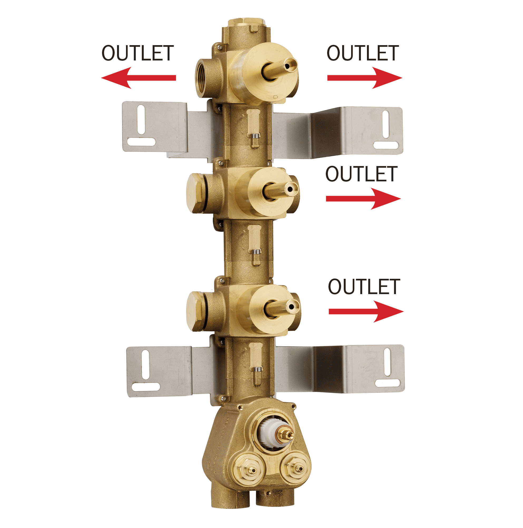 Z033205 + Z030271 000 Смеситель & запорный кран Rectangular 4 Outlets (with diverter) HP BOSSINI  - Вид №1