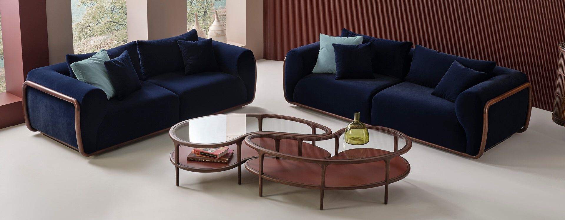 Журнальный столик из дерева и стекла Mobi VIRGUL ARCH-00113532 - Вид №3