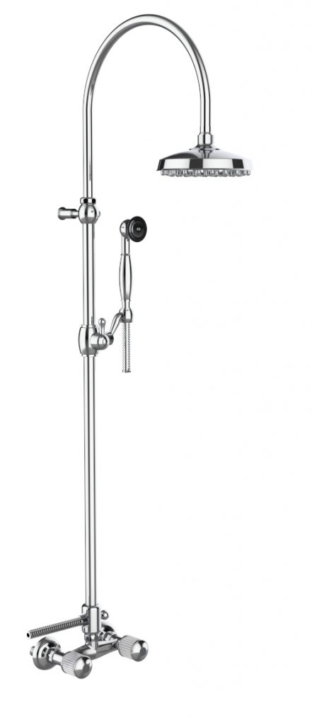 04537 / D Внешний смеситель для душа с трубкой, лейкой и дуплексным душем. Bongio Cristallo 04537/D