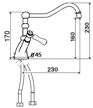 rvb Кухонный смеситель на одно отверстие 1935 wood 1936.11.22-cc - Вид №1