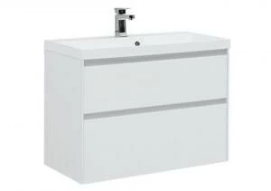 Тумба с раковиной Aquanet Гласс 90 белый