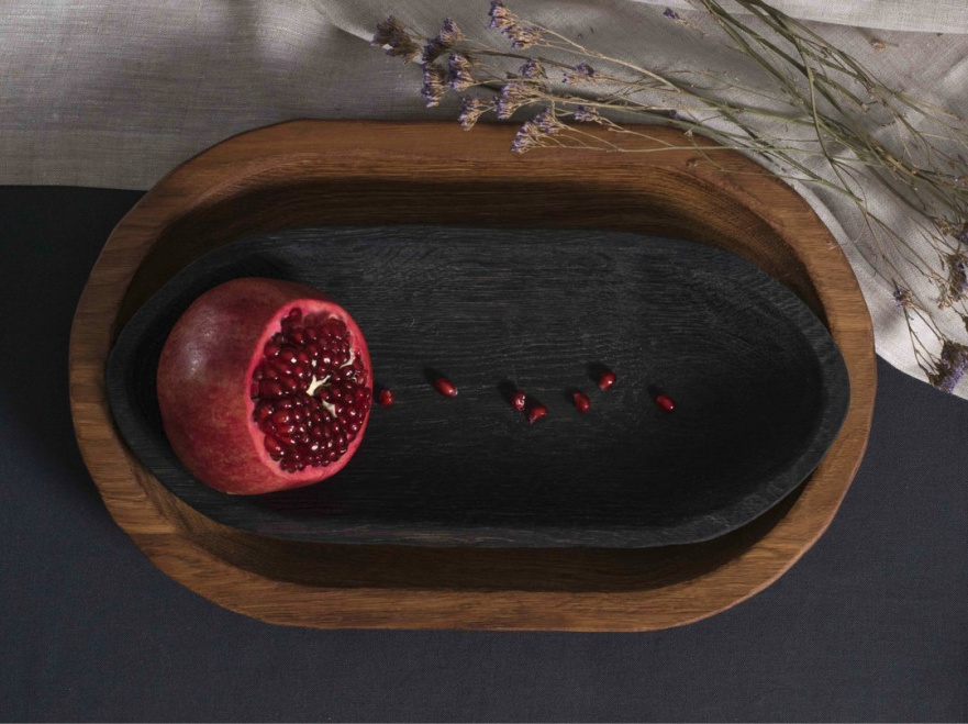 Тарелка овальная черная FUGA ECO WOOD 123585 Чёрный  - Вид №1