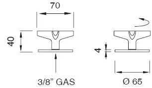 Ceadesign Крышка открытого / закрытого крана для горячей воды Cross Crx 33 - Вид №1