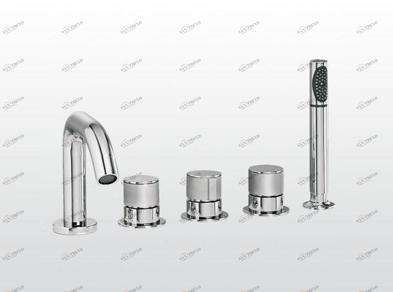 RUBINETTERIE STELLA Комплект для ванны на 5 отверстий с ручным душем Bamboo sun-id-1479466