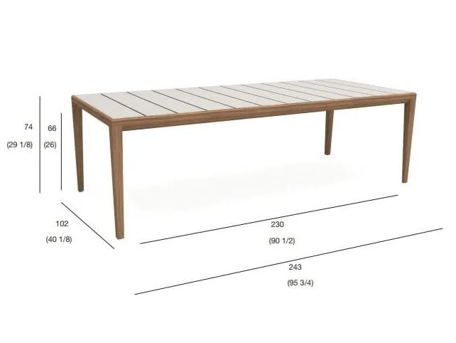 Прямоугольный садовый стол из тикового дерева RODA Teka ARCH-00078167 - Вид №6