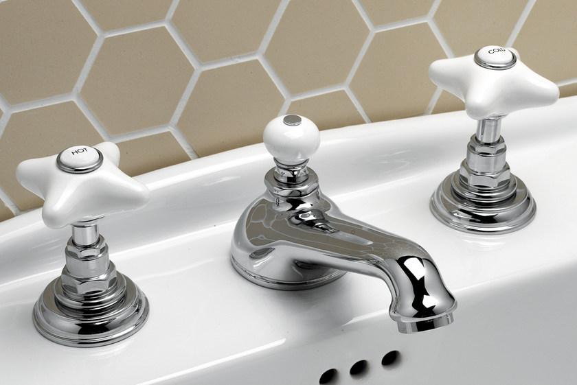 Devon&Devon Смеситель для раковины на 3 отверстия с отдельными розетками White rose sun-id-1514739 - Вид №1