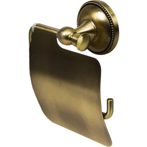 Держатель для туалетной бумаги Grampus Alfa с крышкой цвет античная латунь