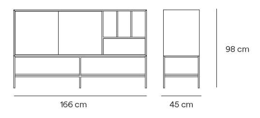 Шкаф из МДФ с распашными дверцами и ящиками TEULAT Platt ARCH-00068943 - Вид №8