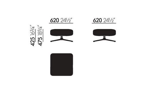 Вращающееся кресло с подставкой для ног VITRA Repos &amp ARCH-00102667 - Вид №4