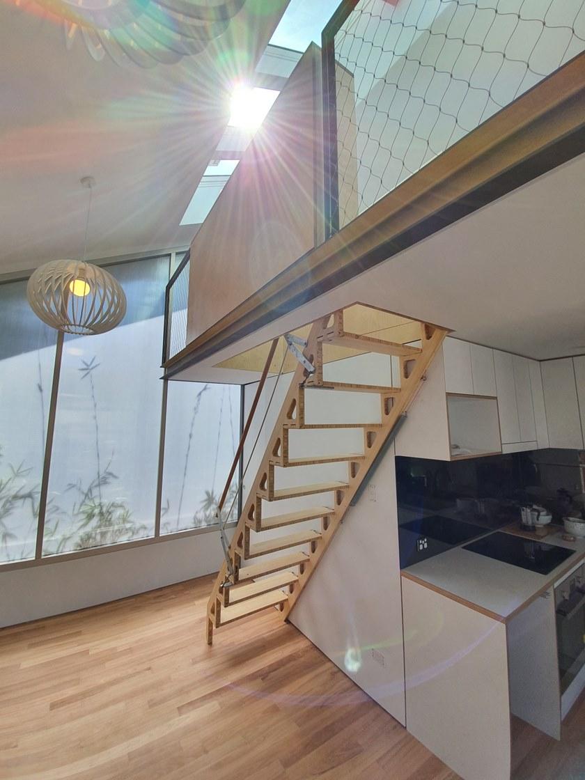 Bcompact Выдвижная лестница из дерева  Bhs-01  - Вид №4