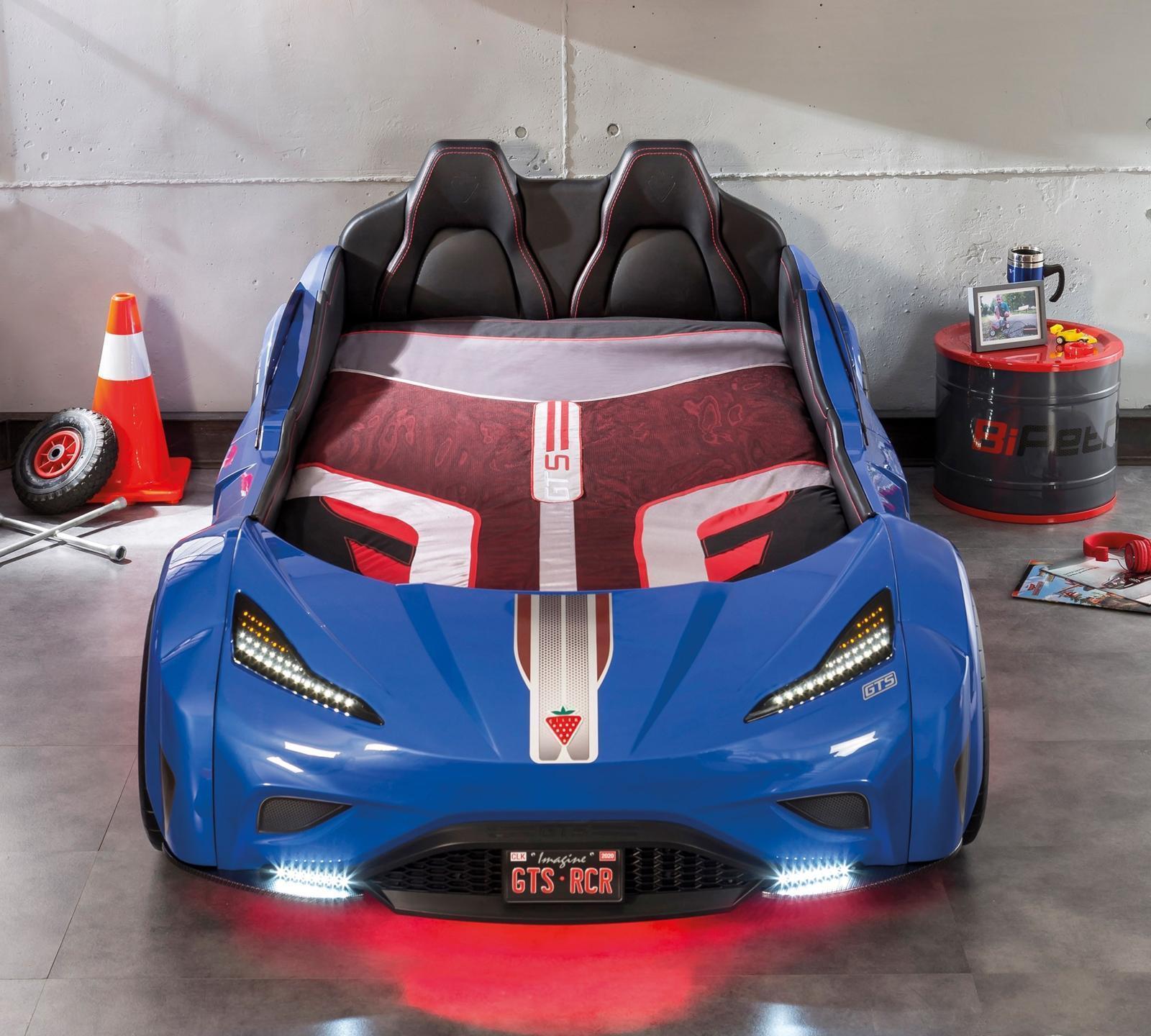 Кровать-машина с подсветкой 100х190 см синяя GTS CILEK  00-3832327 Синий Santreyd  - Вид №5