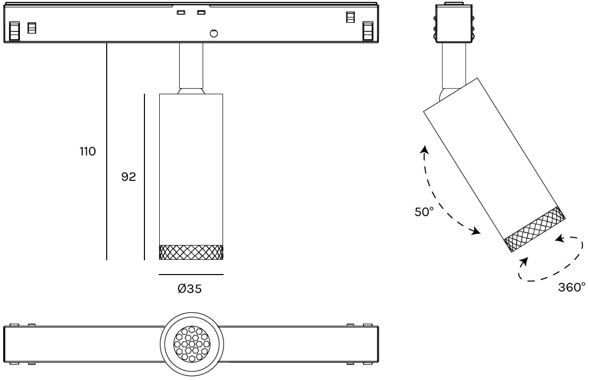 Olev Освещение металлической дорожки Beam sun-id-1409582 - Вид №7