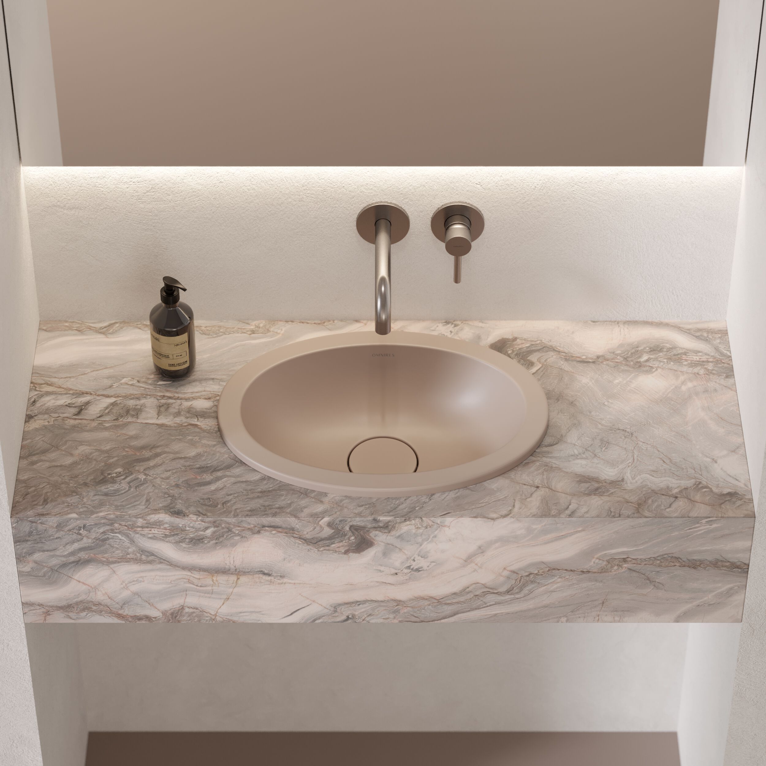Встраиваемый умывальник из Овального композитного материала OMNIRES SHELL M+ SHELLUP ARCH-00152537 - Вид №28