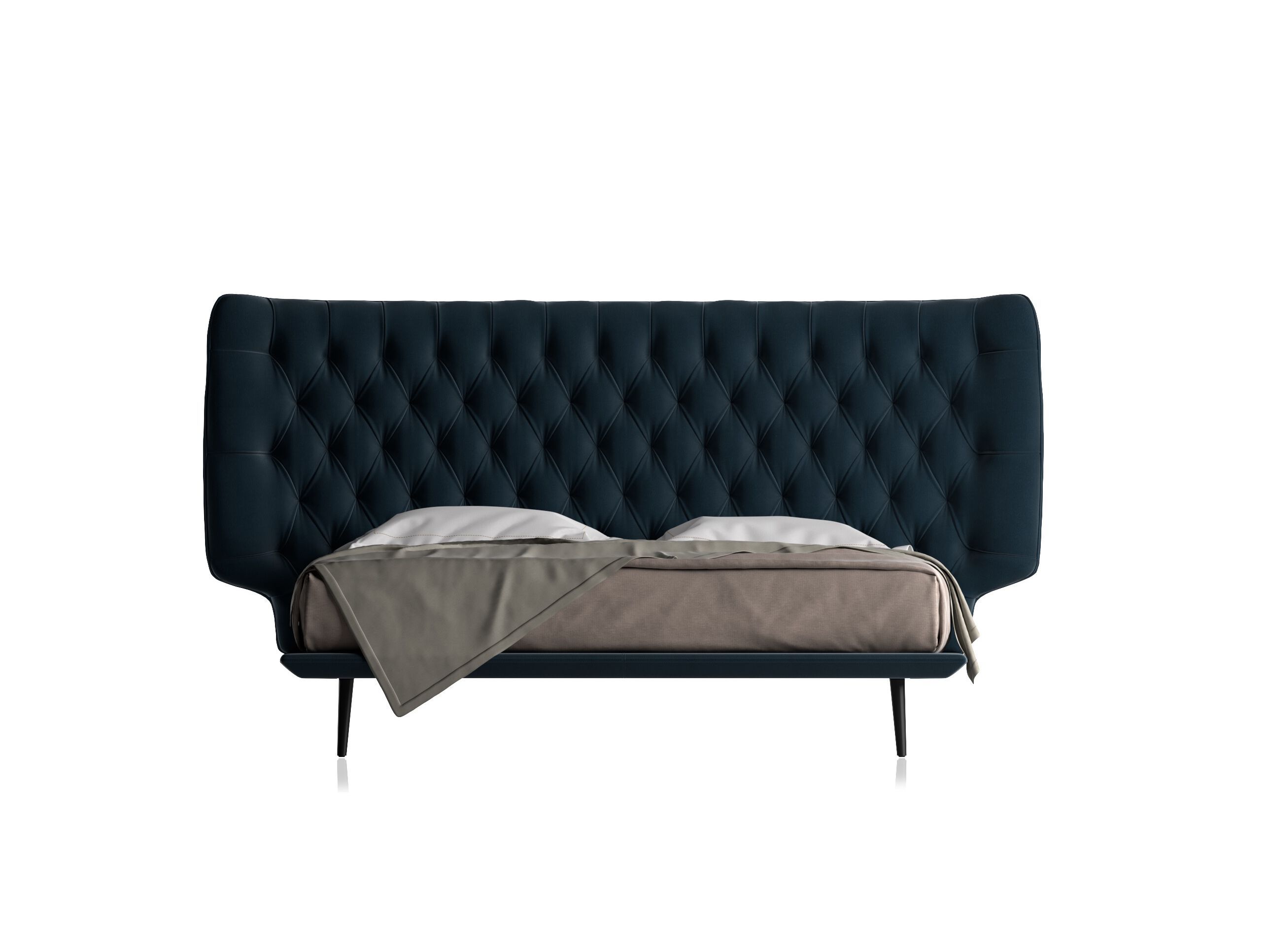 Двуспальная кровать с капитонным изголовьем Natuzzi Italia DOLCEVITA ARCH-00002922 - Вид №1