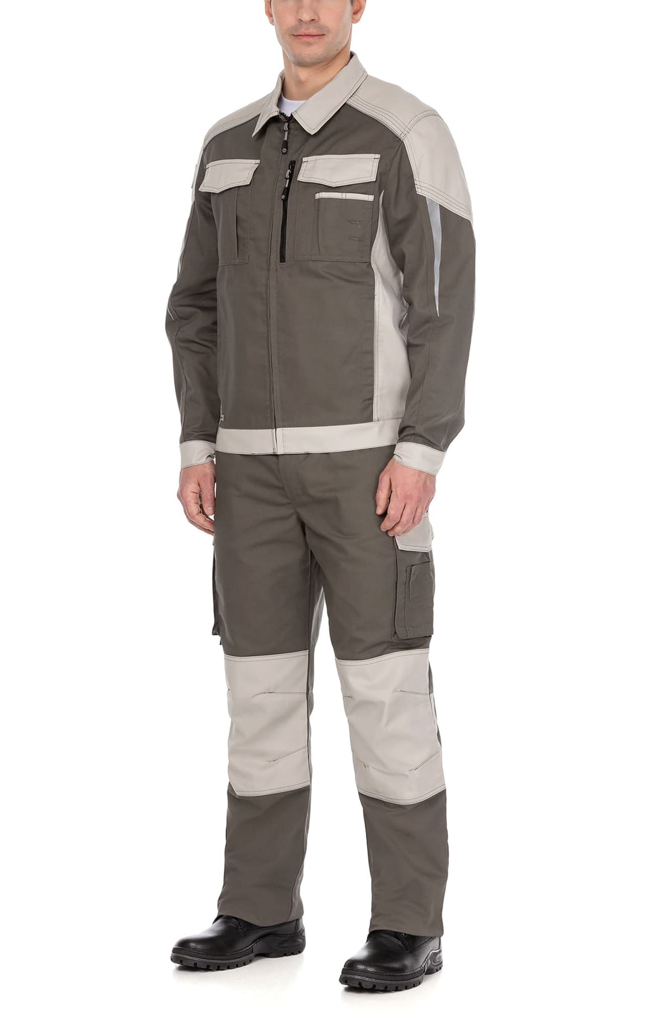 4957103 Костюм  NEW серый хаки с серым песком STATUS  Летняя спецодежда  размер 56-58/170-176  - Вид №10