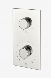 BTH54B Bond Tandem Series Встроенная термостатическая и трехходовая отделка с переключателем с двухцветными ручками с гильошированными линиями Waterworks