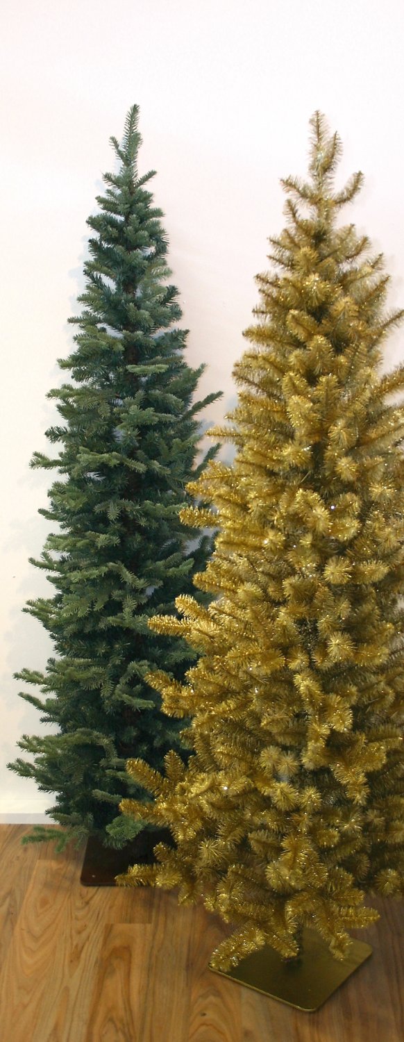 1630 819 a3 Елка шелковая, тонкая, 165 см, матово-зеленая H-andreas 