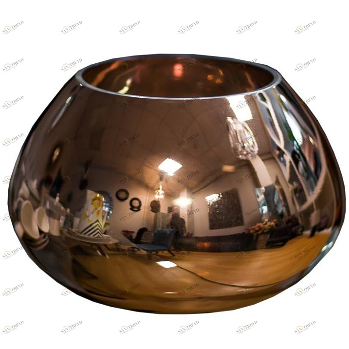 Ваза стеклянная, медная с прозрачным 22 см от Garda Decor GARDA DECOR - 210914 Медь 