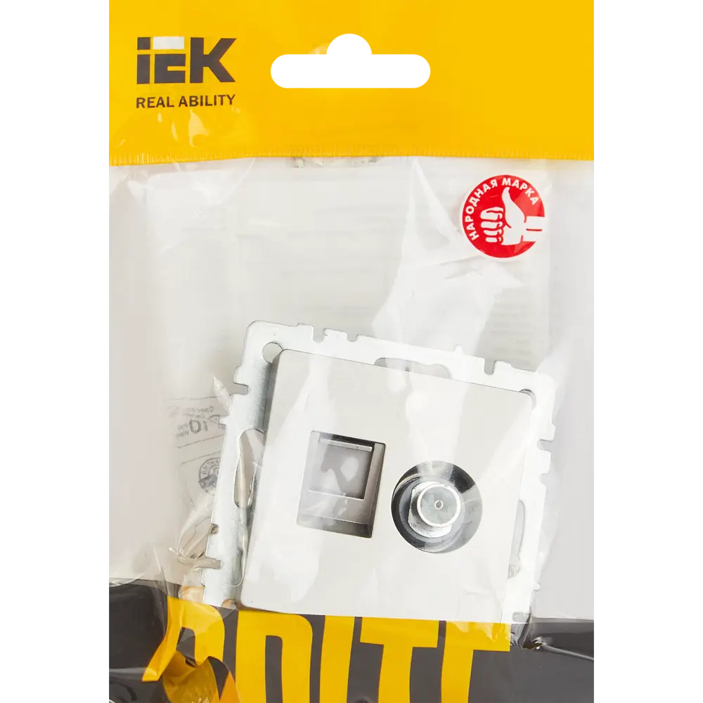 Розетка TV IEK Brite для скрытого монтажа с подключением RJ45 87761612 STLM-1111484 - Вид №4