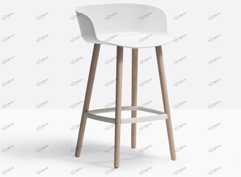 Pedrali Высокий пластиковый табурет в современном стиле с подлокотниками и подставкой для ног Babila sun-id-1429440