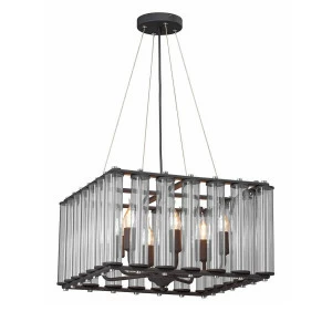 Подвесная люстра Vitaluce V5302-1/6PL VITALUCE ДИЗАЙНЕРСКИЕ 328681 Черный;прозрачный