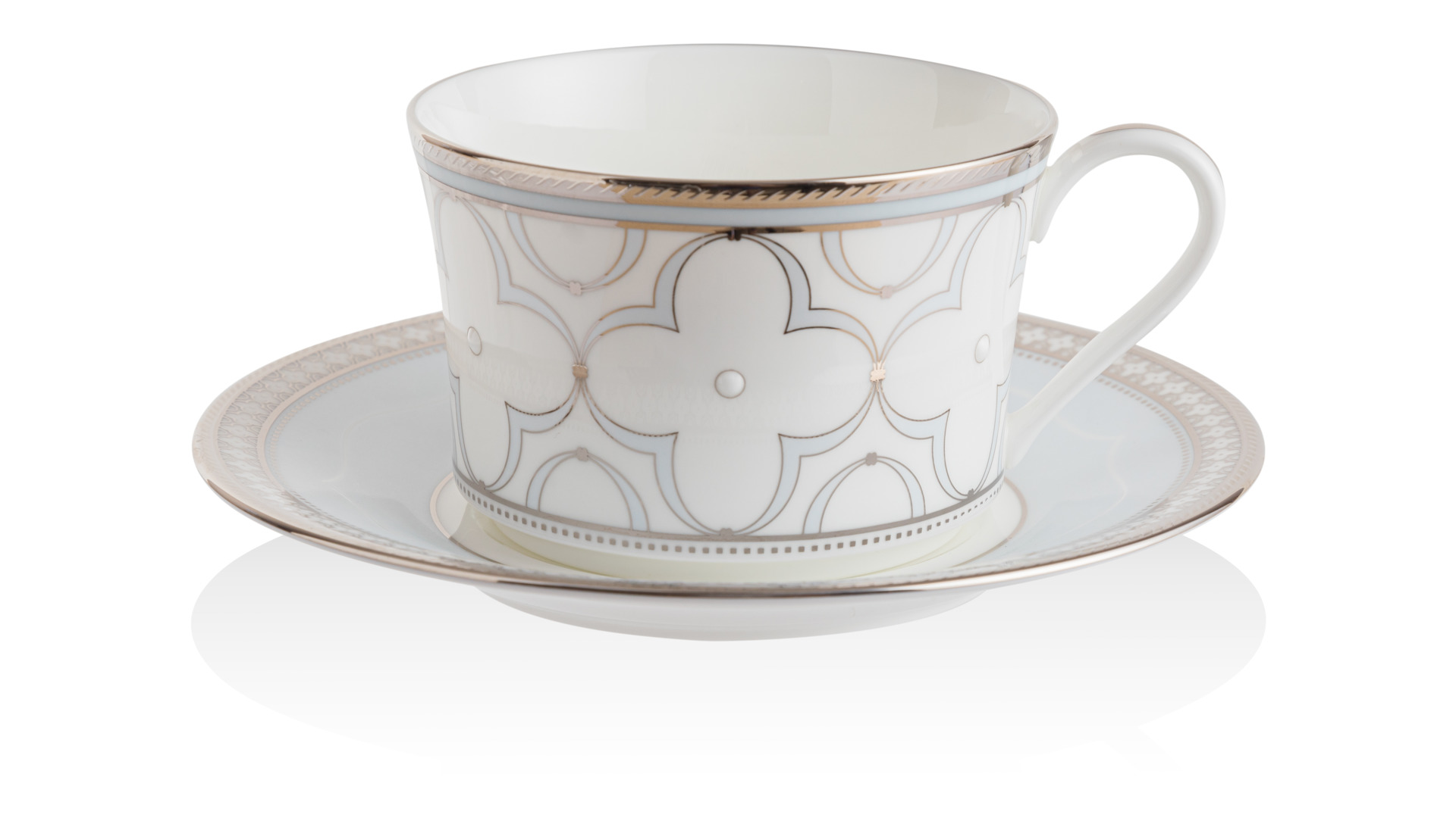 10649431 Noritake Сервиз чайный Noritake Трефолио, платиновый кант на 6 персон 21 предмет, фарфор Фарфор костяной  - Вид №8