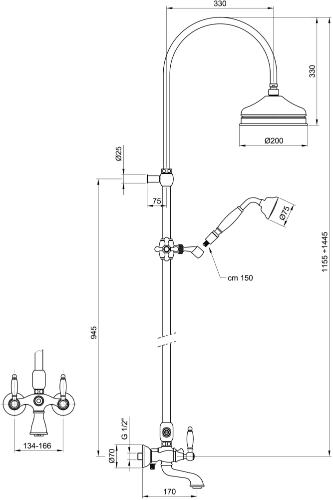 DO721208065 Душевая система , бронза Webert Dorian - Вид №1