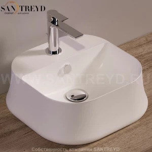 SH07BIANCOMATT Накладная раковина на столешницу  квадратная Simas Sharp