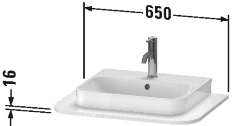 HP031B02222 Консоль Happy D.2 Plus #HP031B 650 x 480 мм Белый глянцевый декор Duravit - Вид №1