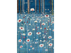 Шерстяной прямоугольный цветочный ковер