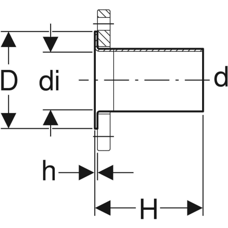 63707 Буртик с гладким концом Geberit Mapress из меди, для свободного фланца PN 10/16 Geberit  - Вид №2