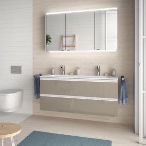 26642 SALGAR Мебель для умывальника SPIRIT 1200 2 металлических ящика GLOSS TAUPE 1194 x 540 x 450 мм Глянцево-серо-коричневый