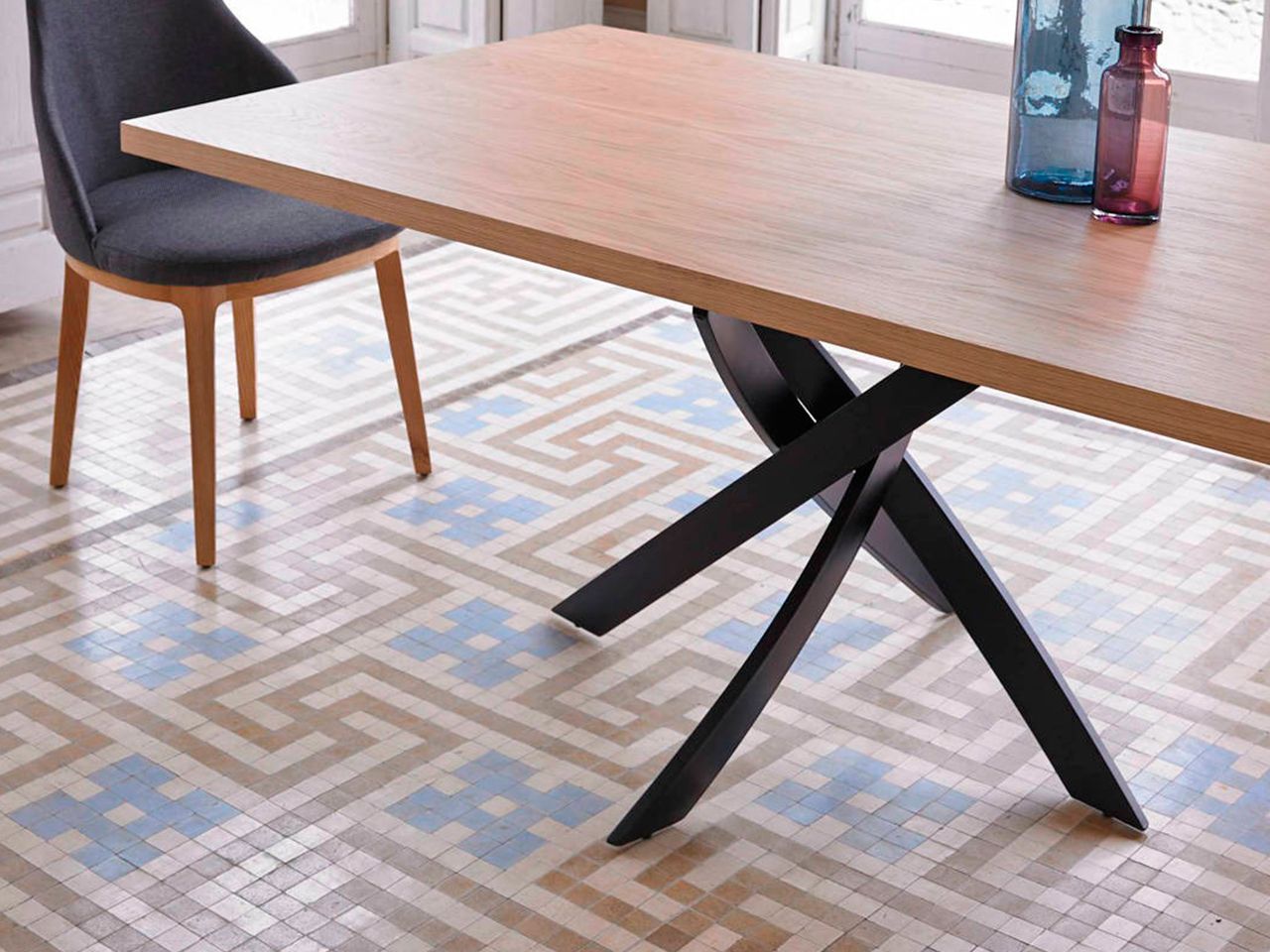 Прямоугольный стол для гостиной из стали и дерева Angel Cerda Nature Life ARCH-00077999 - Вид №3