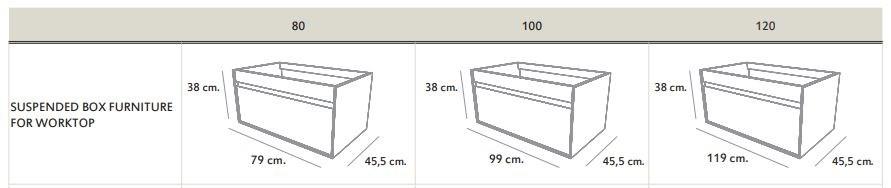 Acquabella Подвесной деревянный туалетный столик с ящиками Box sun-id-1510542 - Вид №3